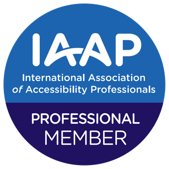 Badge de membro da IAAP – International Association of Accessibility Professionals